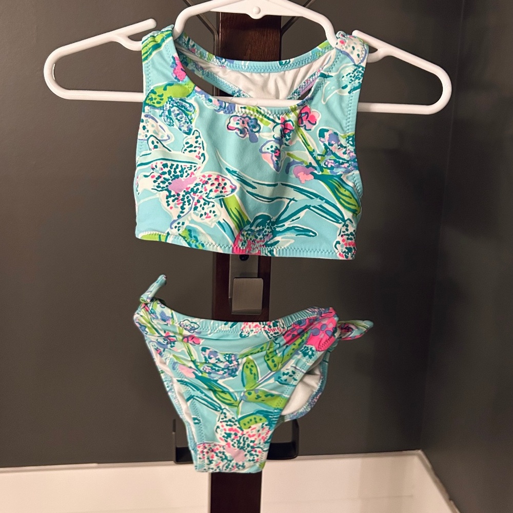 Lilly Pulitzer Kids Swim Set in Aqua Floral